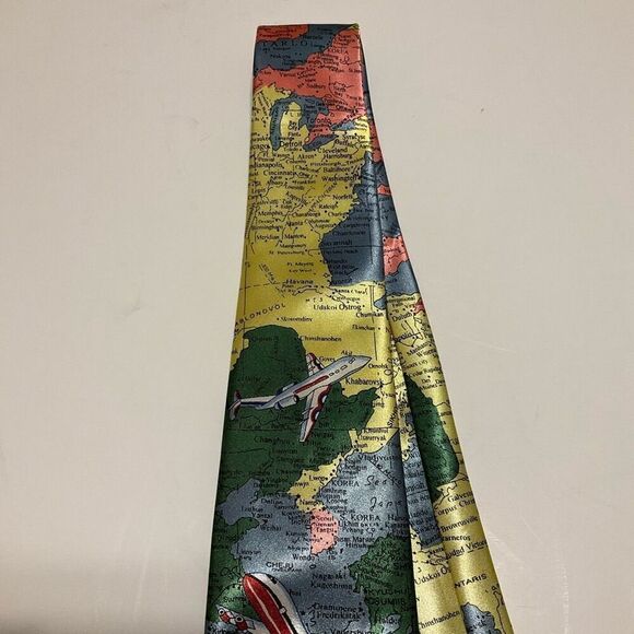 100% Silk NWOT World Map Tie by Kai Long. Teacher, historian, geography - Picture 6 of 9